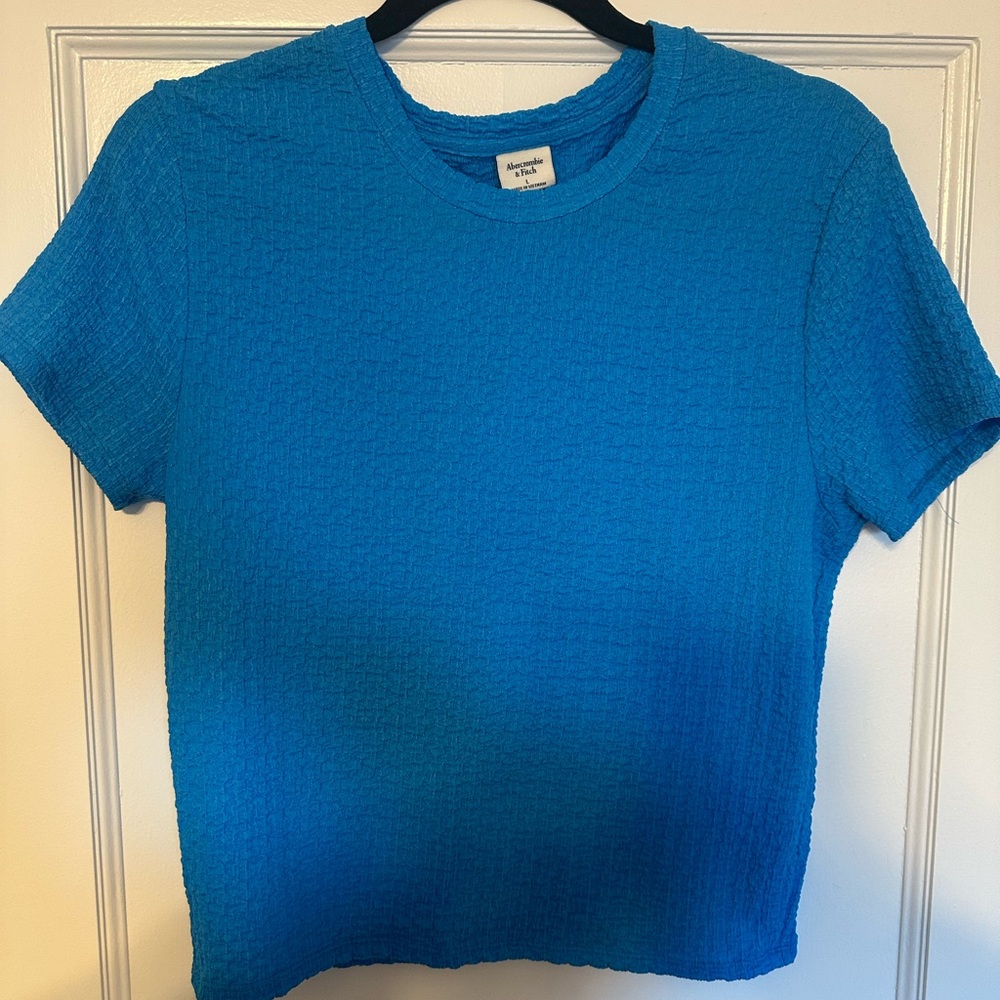 Abercrombie Bright Blue Textured T-Shirt